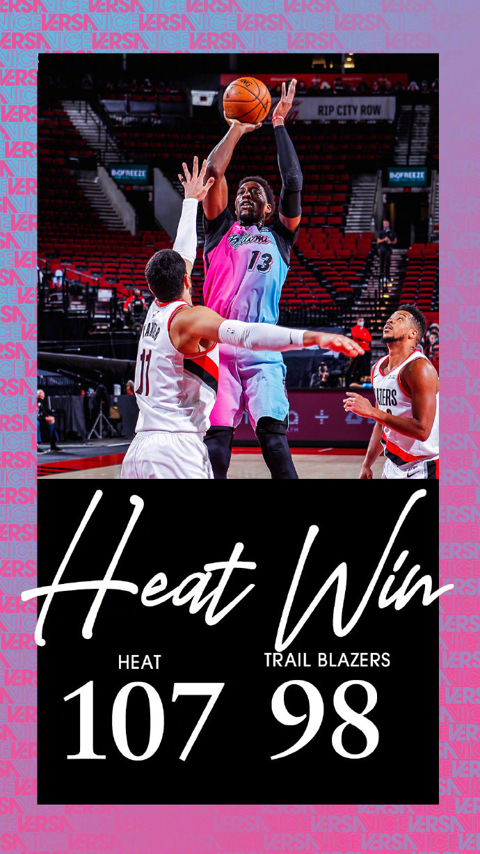 热火107-98战胜开拓者 巴特勒20+5 阿德巴约22分